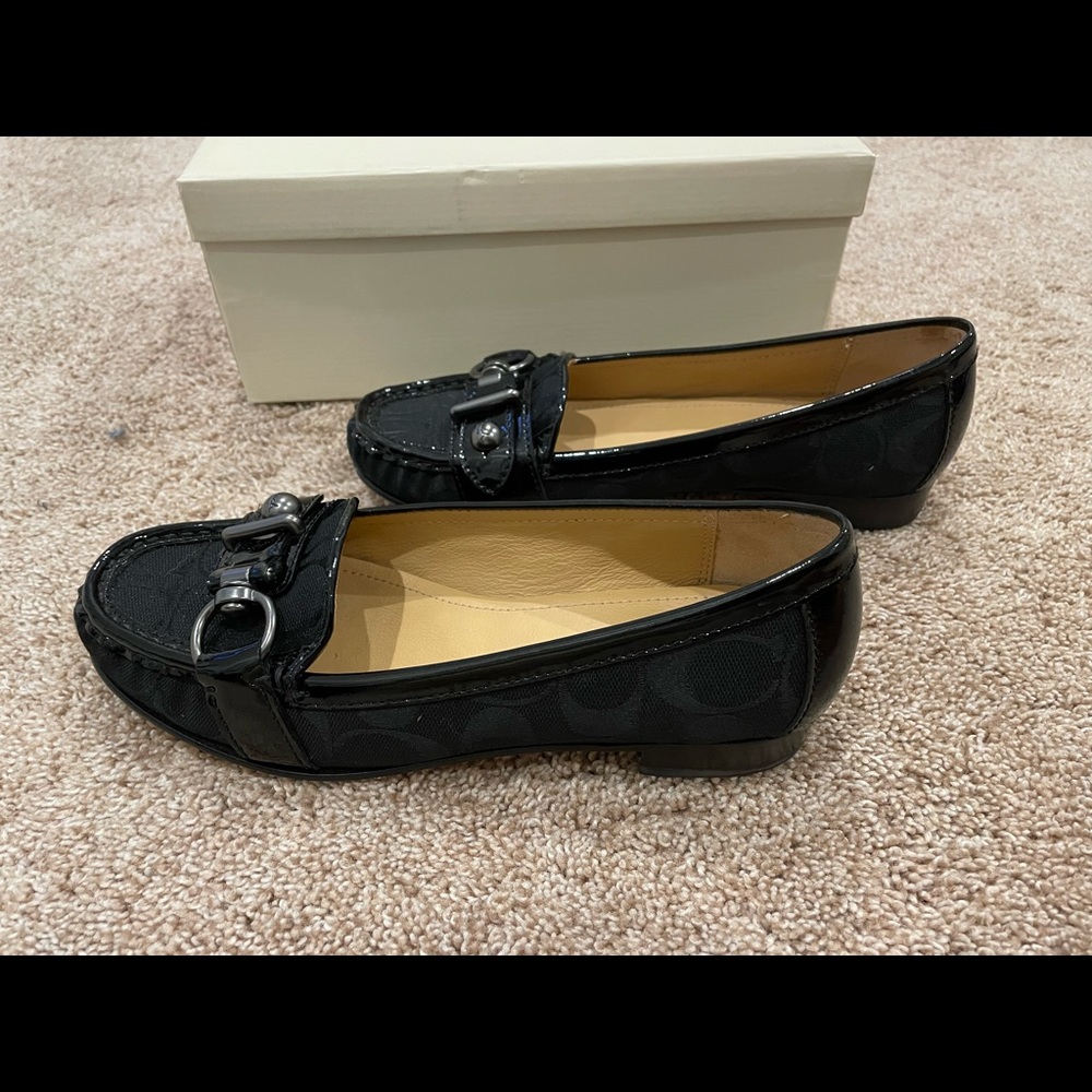 Coach Elkie Black Driving Moccasins Loafer Size 6.5 - Picture 7 of 8